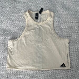 Adidas Cropped Off-White Tank